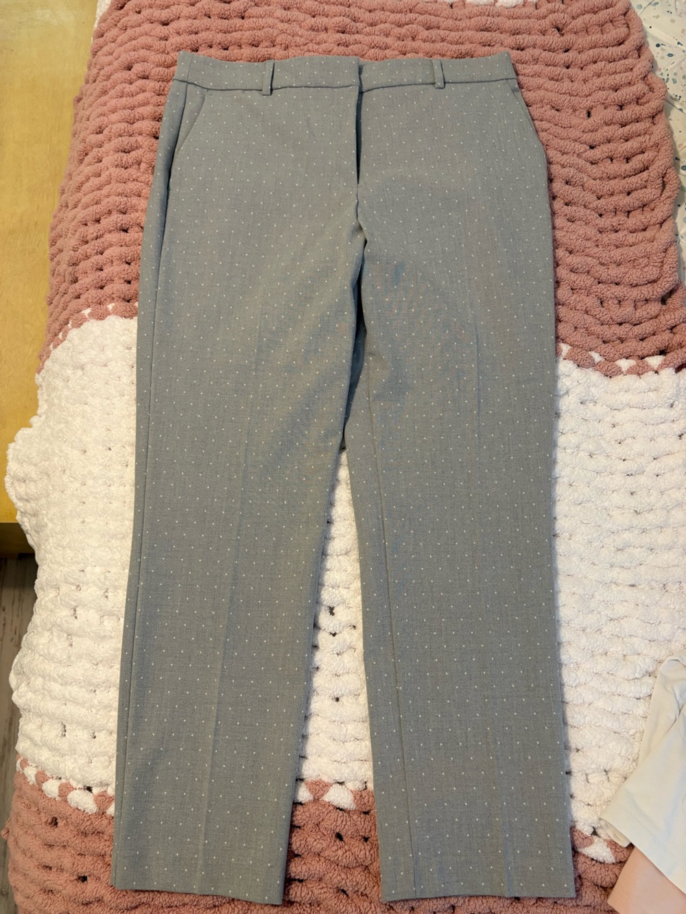 Rachel Zoe Gray Pindot Cropped Trousers